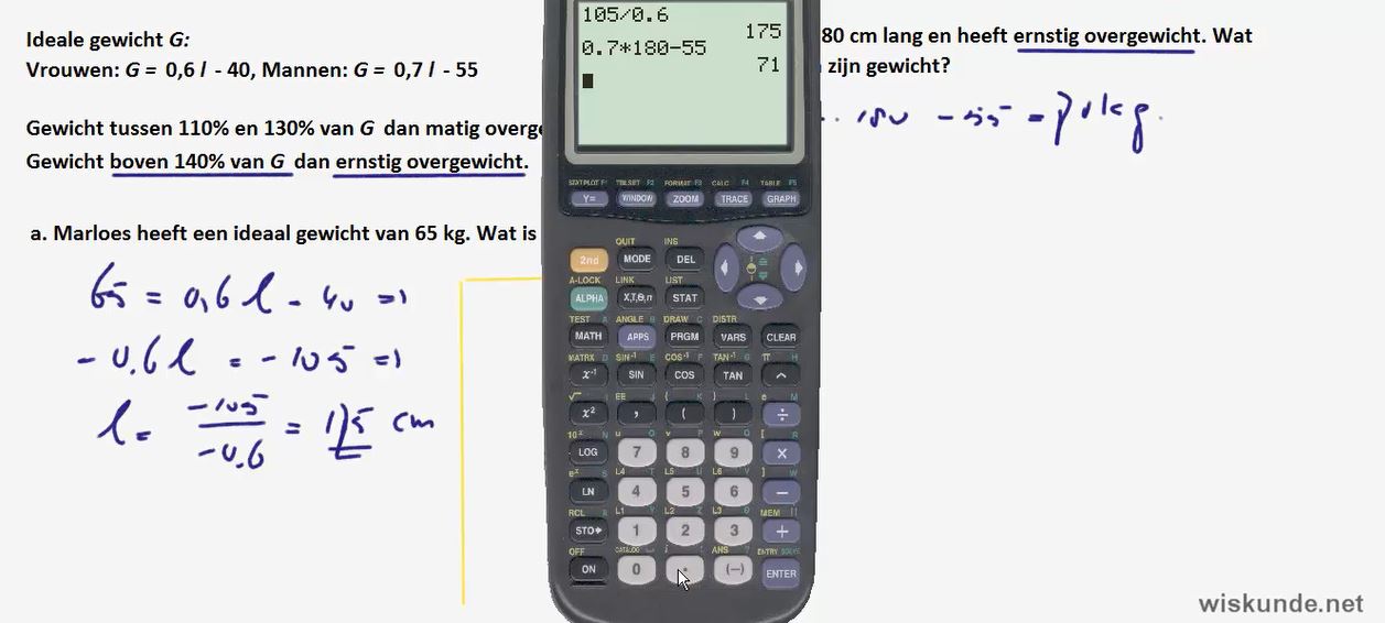 Lineaire formules vergelijken Opgave 28