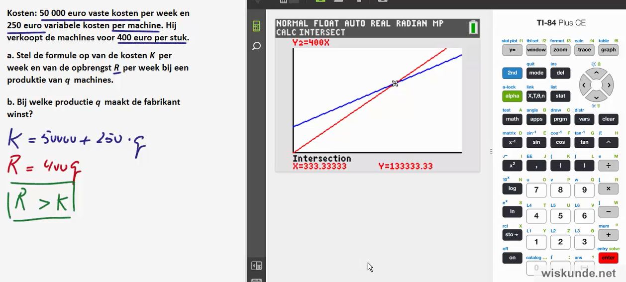 Lineaire formules vergelijken Opgave 32