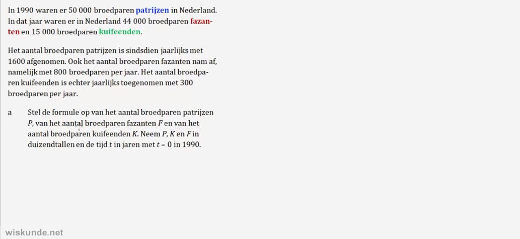 Lineaire formules vergelijken Opgave 38