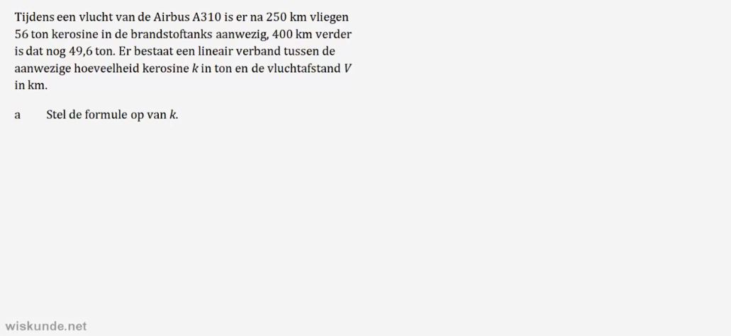 Lineaire formules opstellen Opgave 52