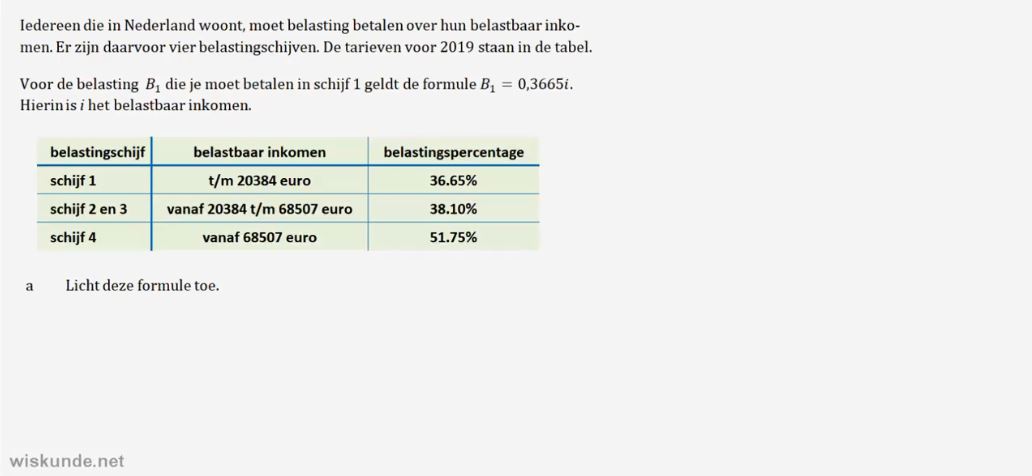 Lineaire formules opstellen Opgave 57