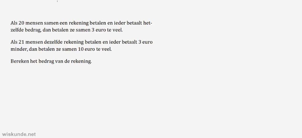 Lineaire vergelijkingen met twee variabelen Opgave 72