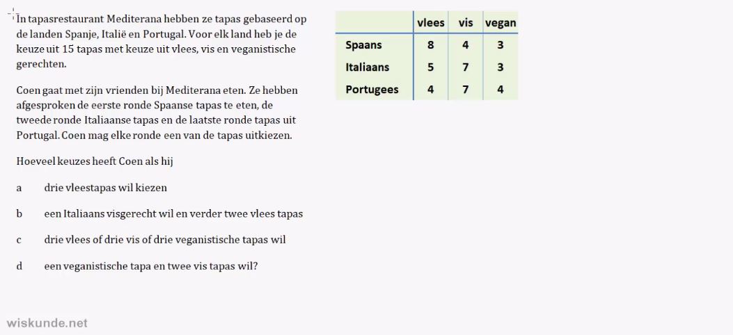 Regels bij telproblemen opgave 8