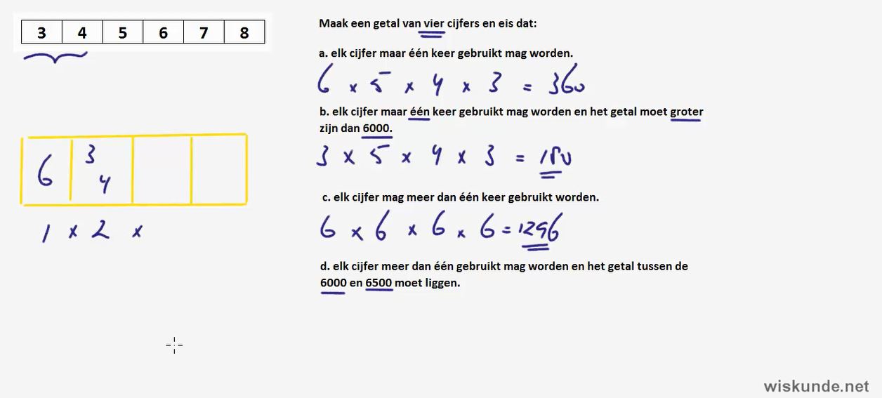 Regels bij telproblemen opgave 16