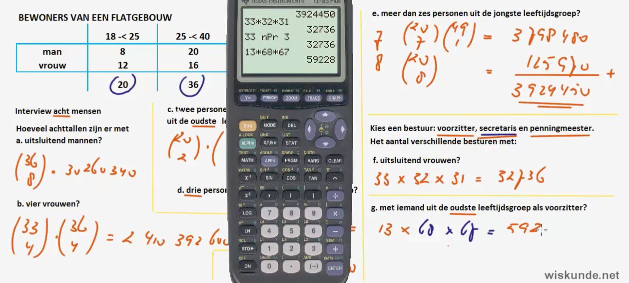 Permutaties en combinaties Opgave 34