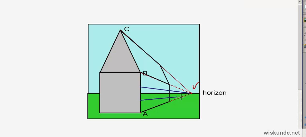 Tekenen in perspectief  opgave 5