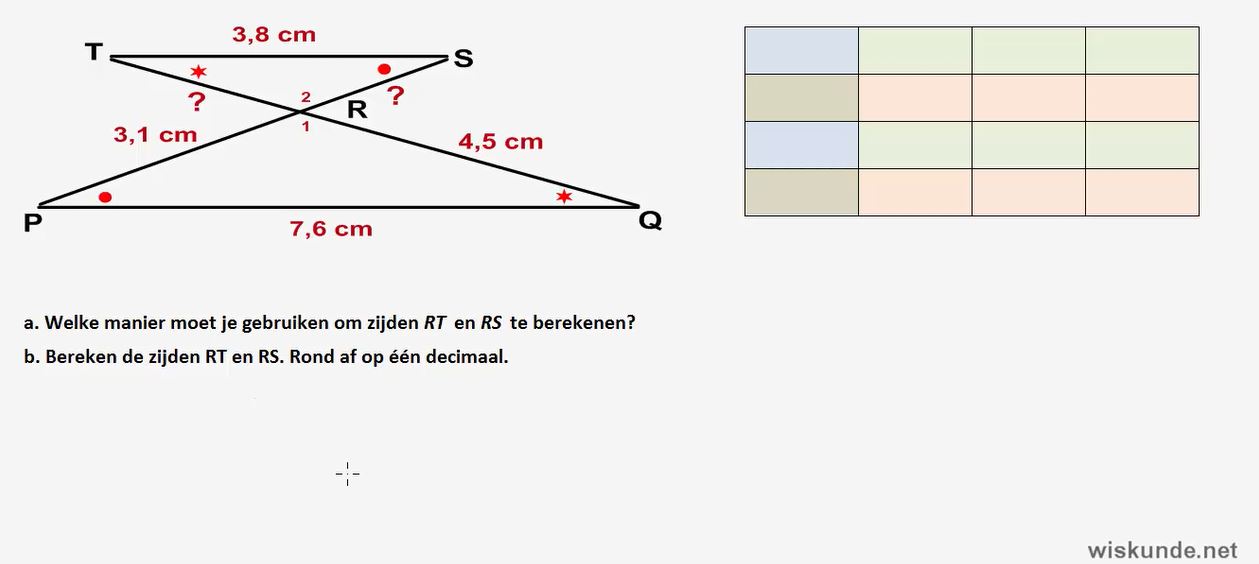 Zijden berekenen in een driehoek Opgave 34