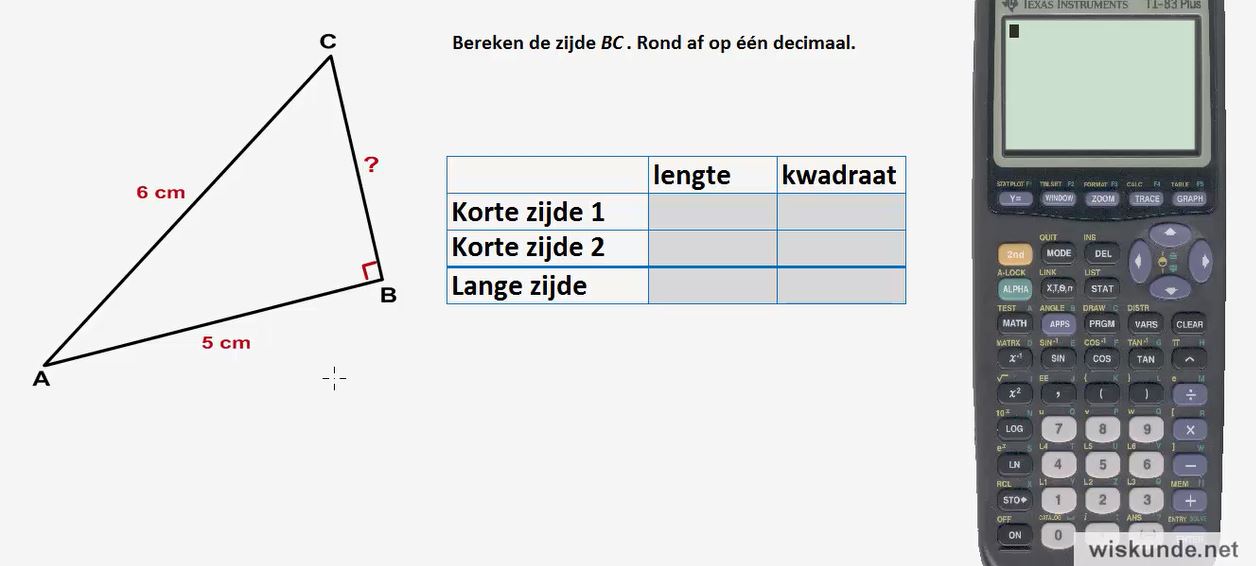 Zijden berekenen in een driehoek Opgave 36