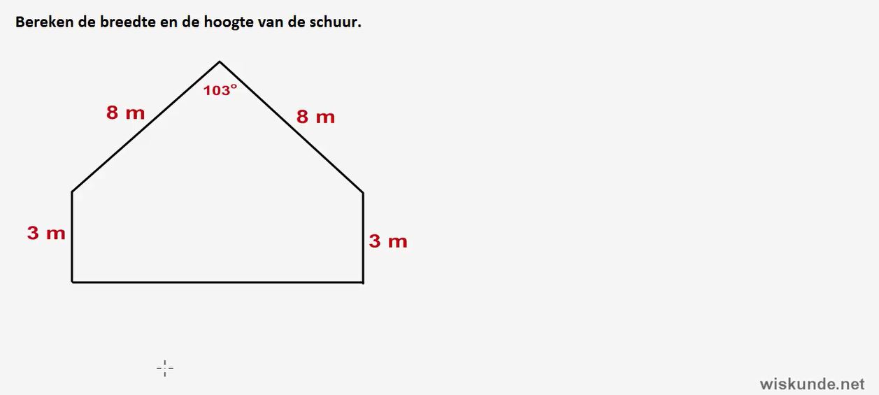 Zijden berekenen in een driehoek Opgave 40