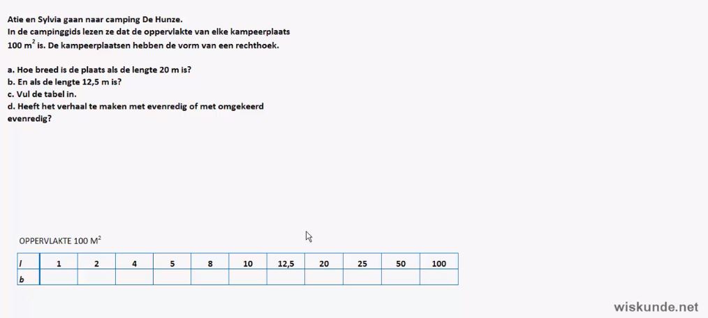 Omgekeerd evenredig Opgave 13