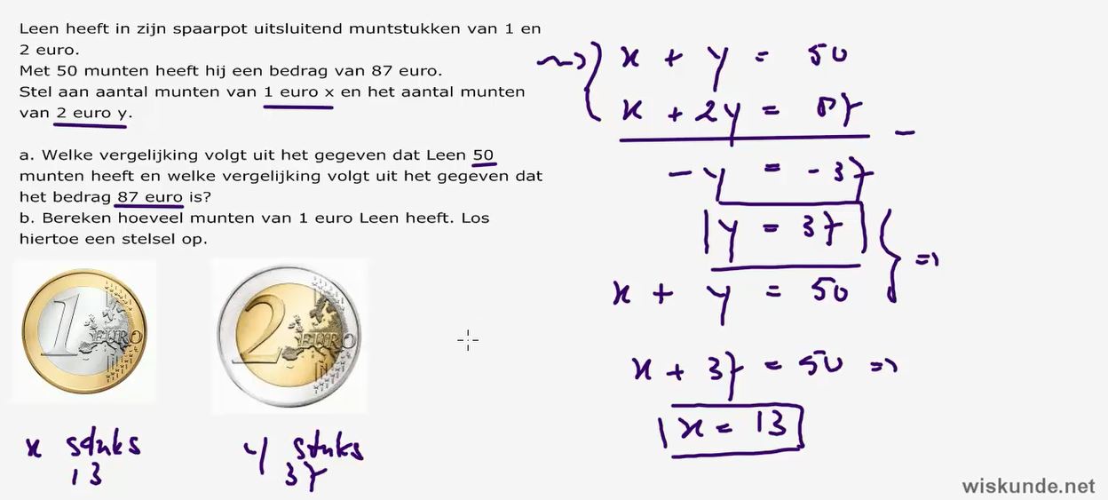 Stelsels vergelijkingen opgave 44