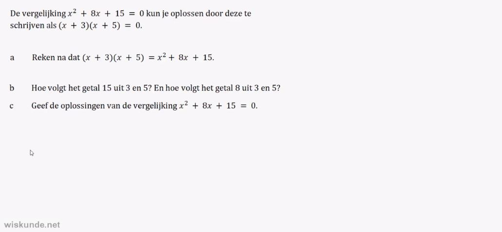 Kwadratische verbanden opgave 61