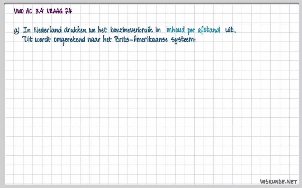 Rekenen met eenheden Opgave 74