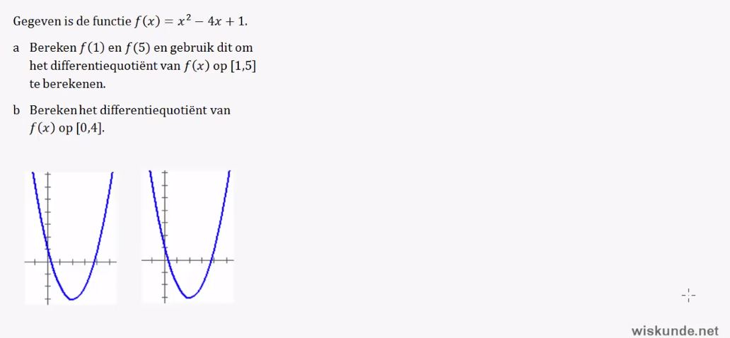 Differentiequotiënten en snelheden opgave 36