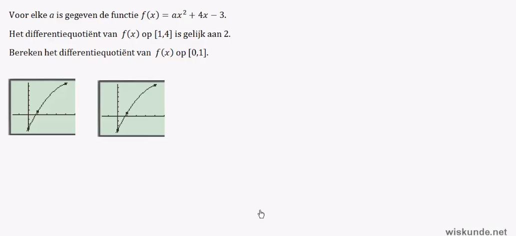 Differentiequotiënten en snelheden opgave 40