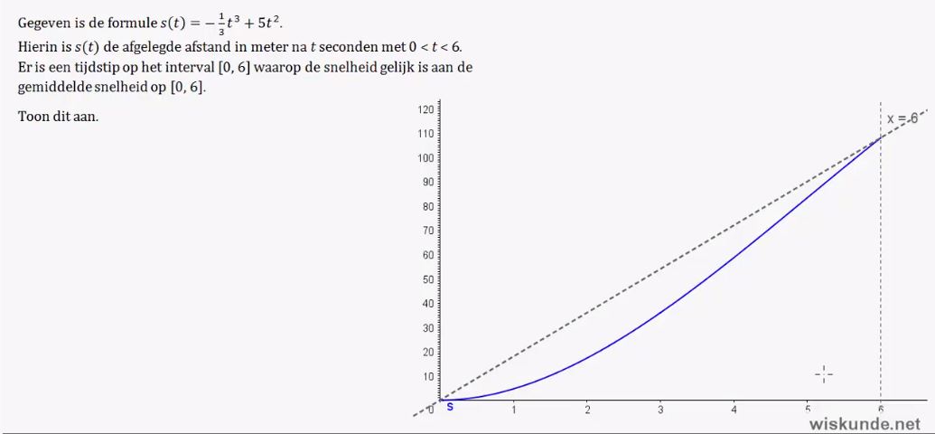 Differentiequotiënten en snelheden opgave 46
