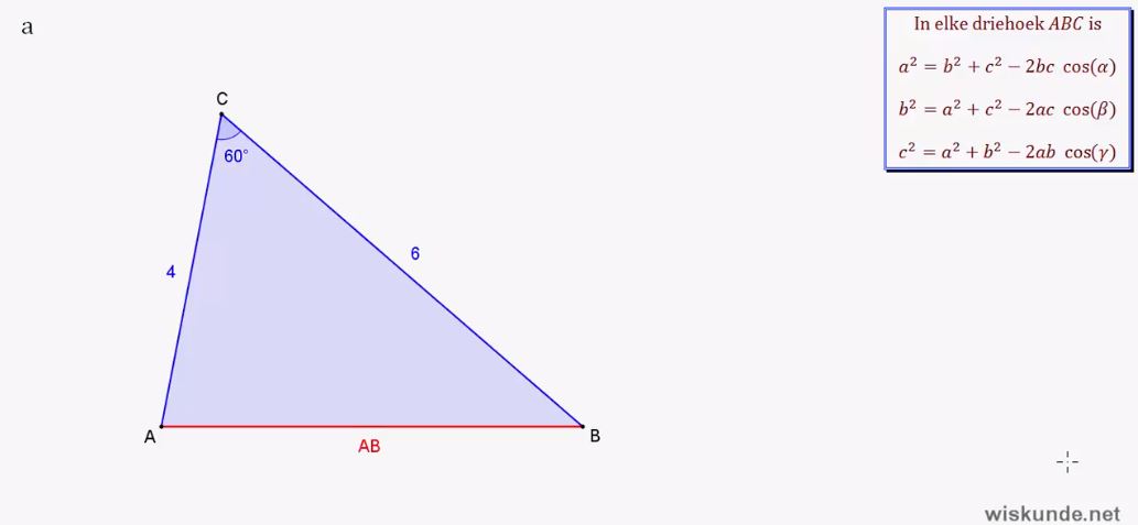 De sinusregel en de cosinusregel Opgave 34