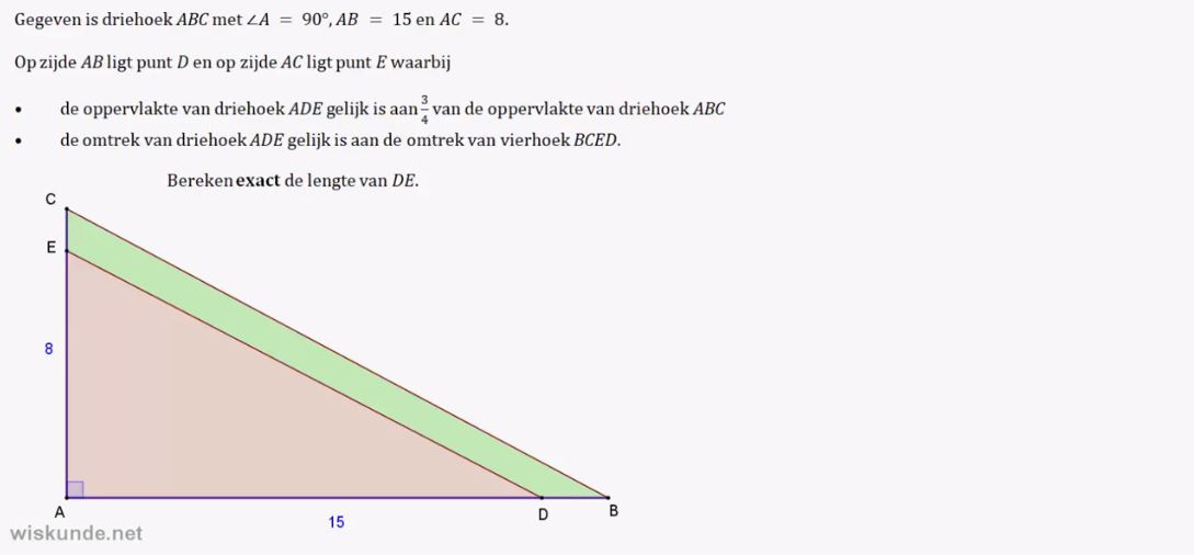 Vergelijkingen in de meetkunde  Opgave 48