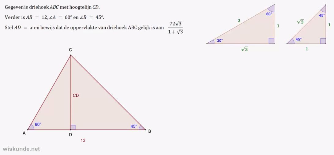 Vergelijkingen in de meetkunde  Opgave 59