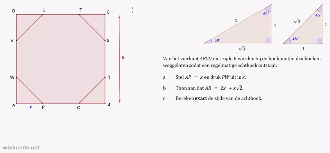 Vergelijkingen in de meetkunde  Opgave 60