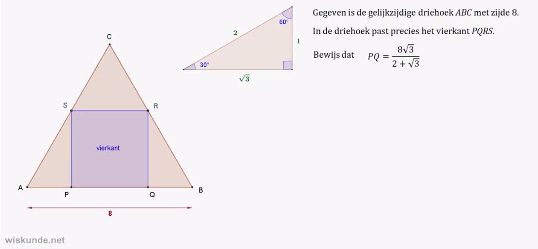 Vergelijkingen in de meetkunde  Opgave 61