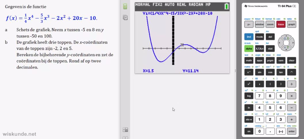 Extreme waarden en wiskundige modellen opgave 62