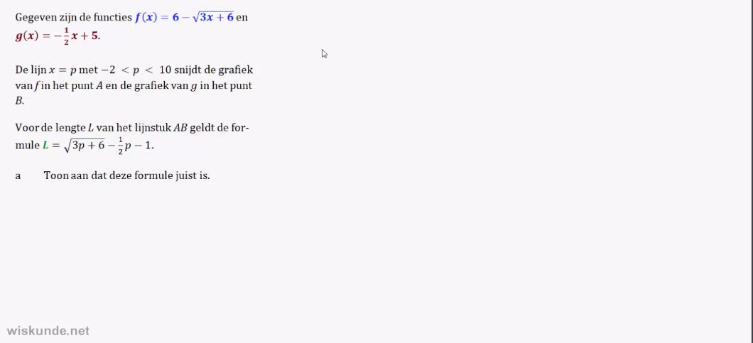 Toepassingen van de afgeleide opgave 69