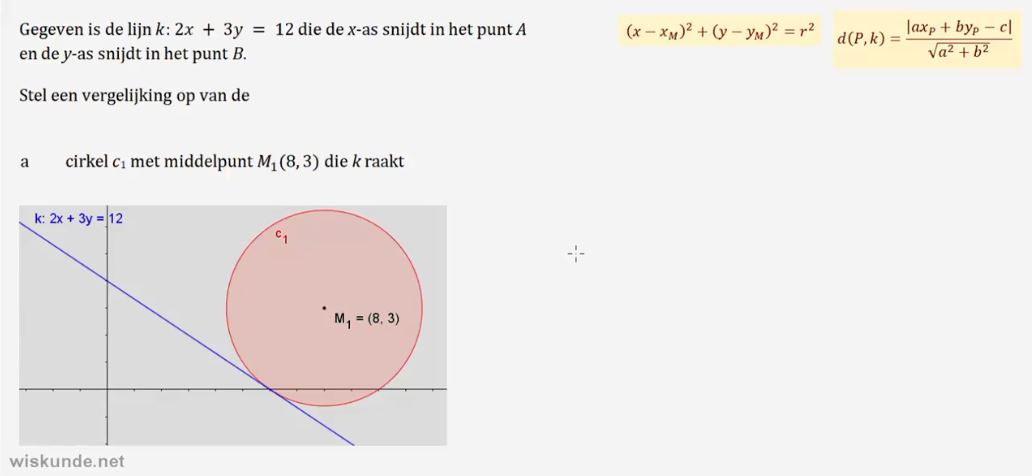 Cirkelvergelijkingen opgave 41