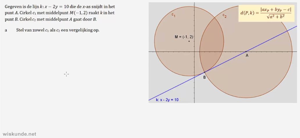 Cirkelvergelijkingen opgave 42