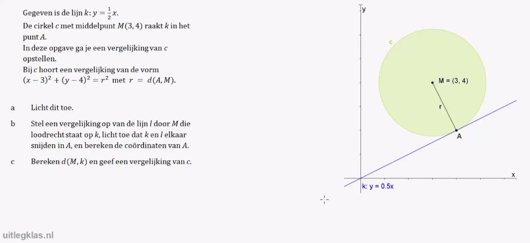 Cirkelvergelijkingen opgave 39