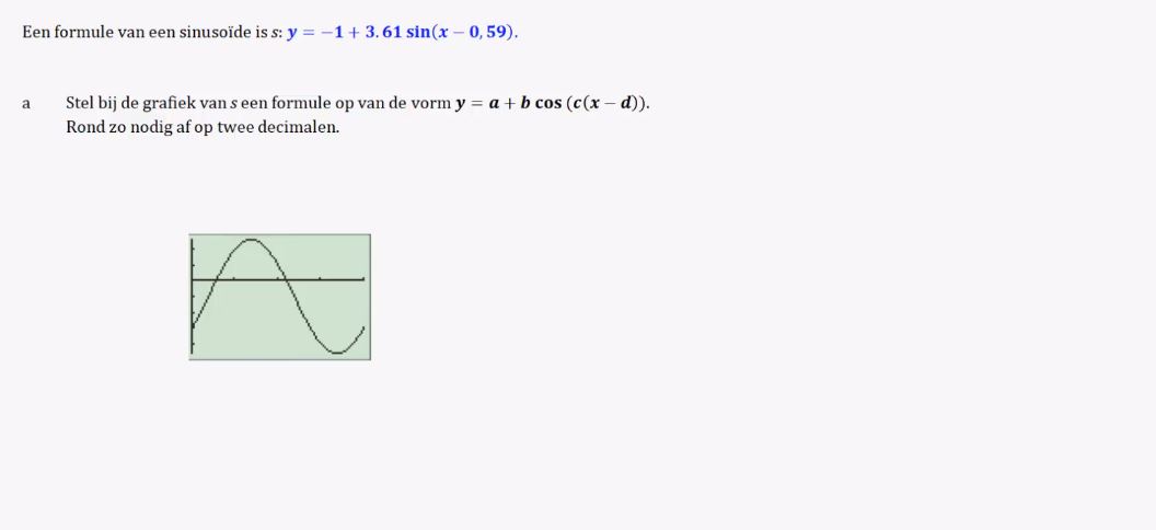 Formules van sinusoïden opstellen Opgave 46