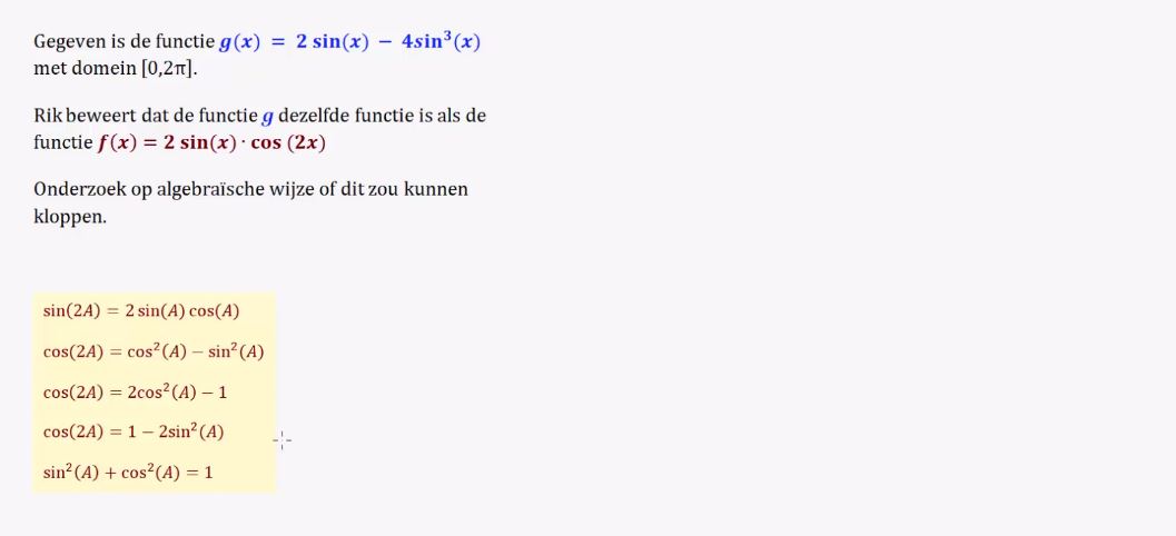 Goniometrische vergelijkingen opgave 58