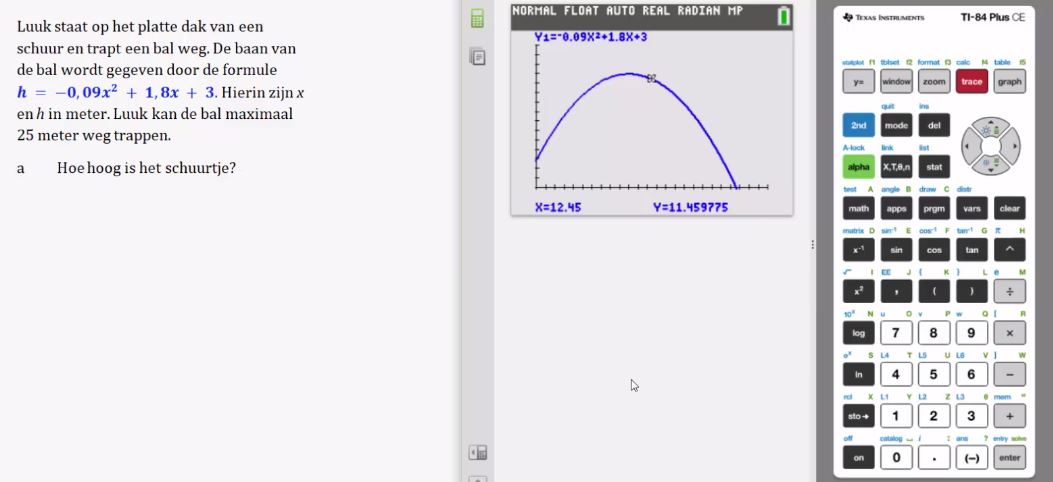 Formules en de grafische rekenmachine opgave 24