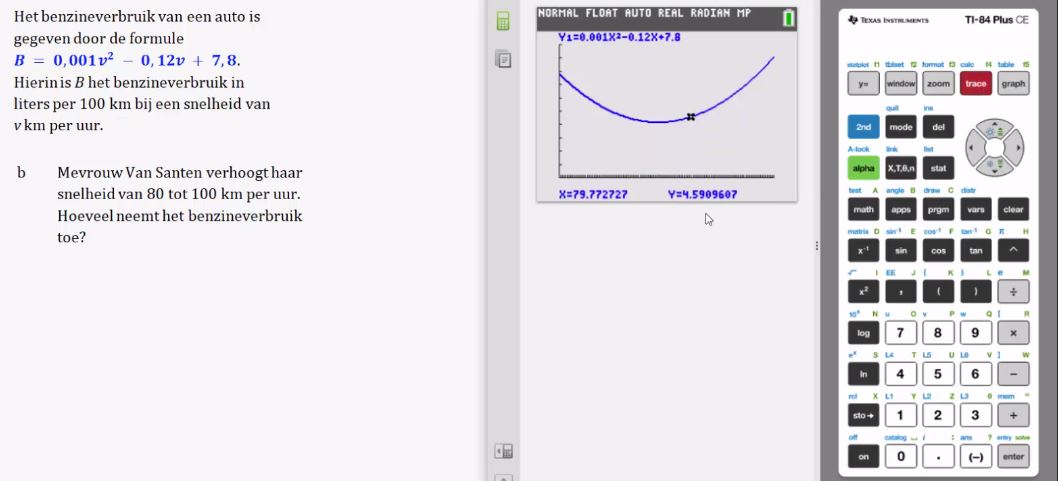 Formules en de grafische rekenmachine opgave 25