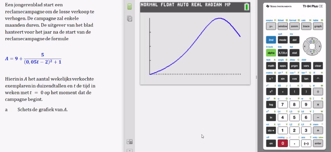Formules en de grafische rekenmachine opgave 28