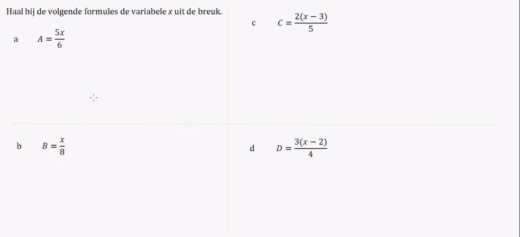 Formules met breuken opgave 31