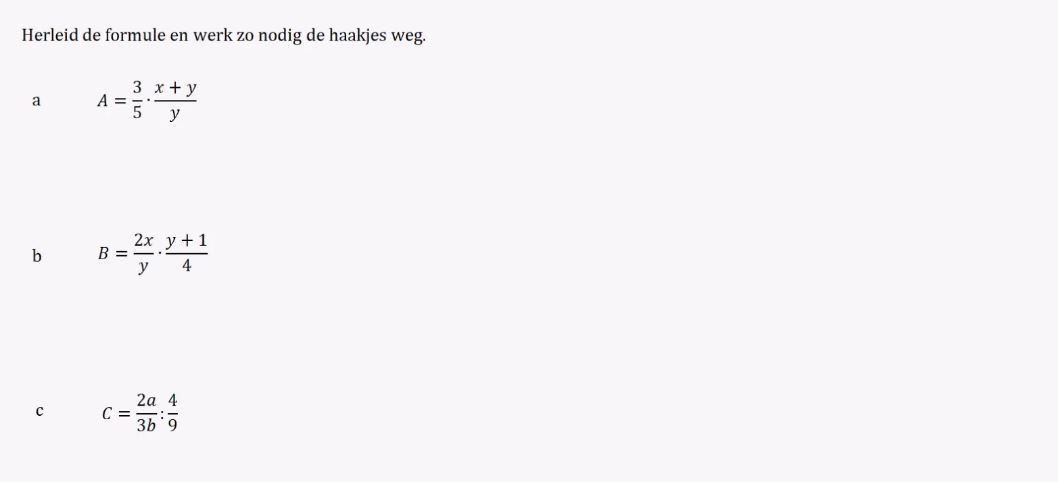 Formules met breuken opgave 32