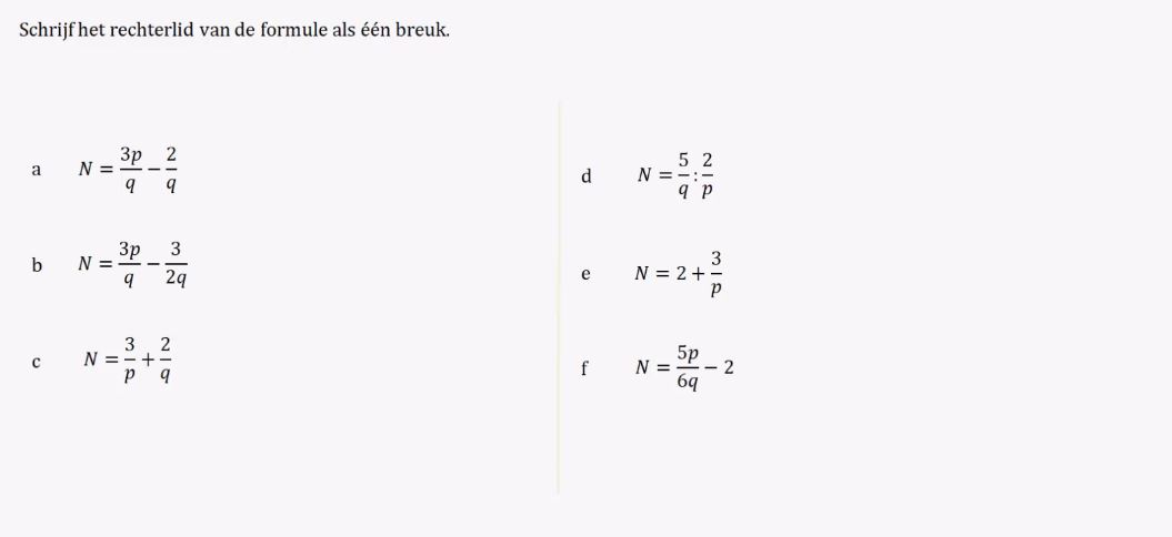 Formules met breuken opgave 41