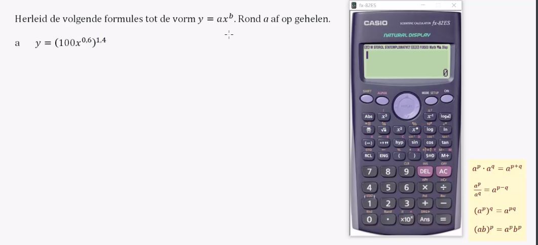 Rekenen met machten en wortels opgave 50