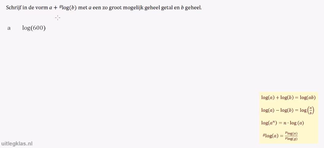 Rekenregels voor logaritmen Opgave 8