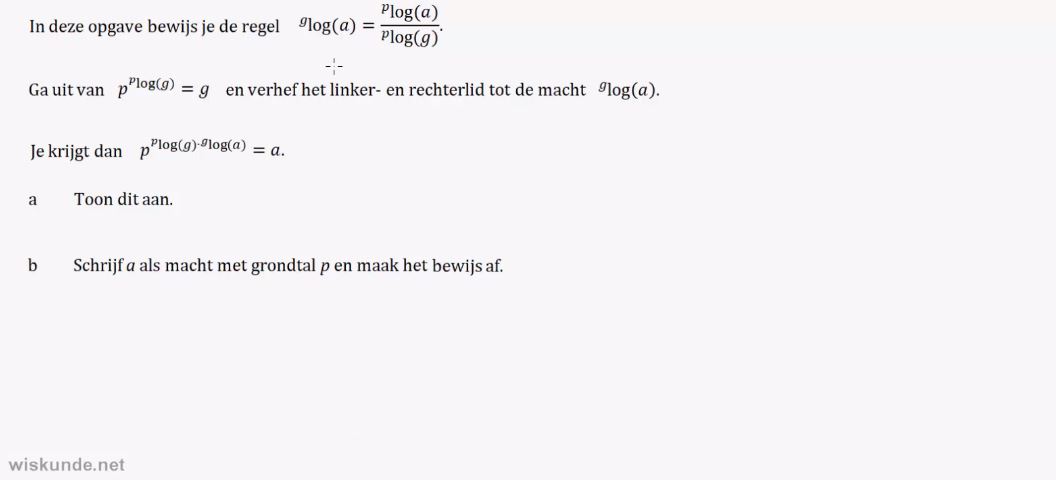 Rekenregels voor logaritmen Opgave 18