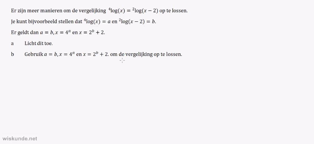 Rekenregels voor logaritmen Opgave 19
