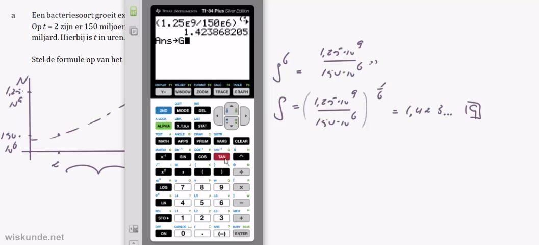 Exponentiële en logaritmische formules opgave 31
