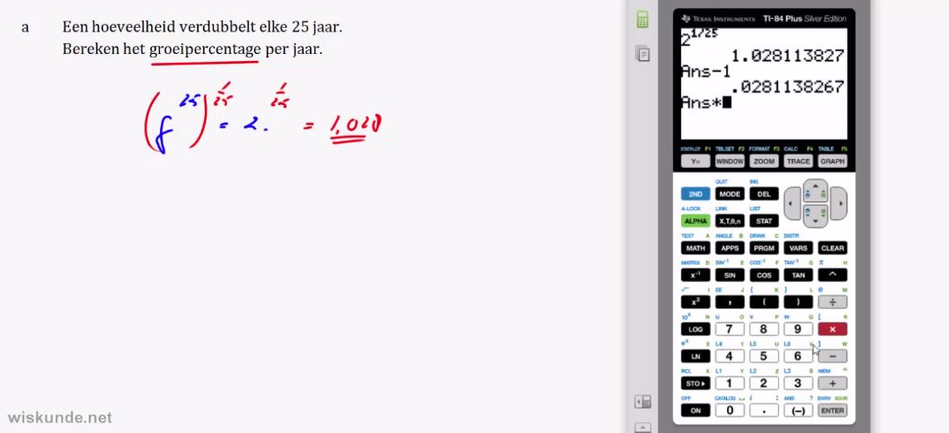 Exponentiële en logaritmische formules opgave 36