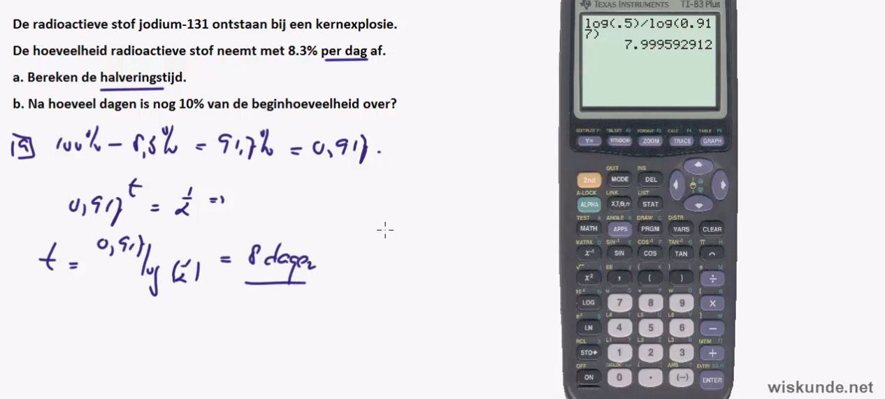 Exponentiële en logaritmische formules opgave 37