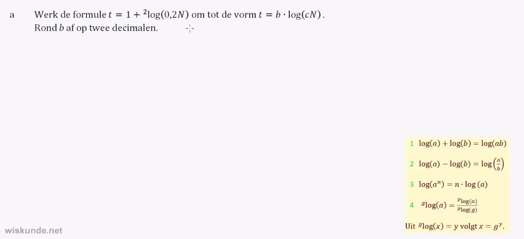 Exponentiële en logaritmische formules opgave 40