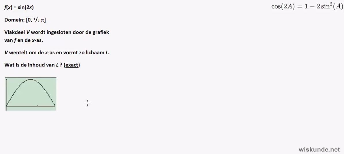 Goniometrische formules bij symmetrie en primitiveren Opgave 32