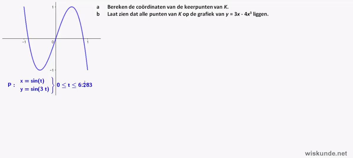 Bewegingsvergelijkingen met goniometrische formules opgave 57