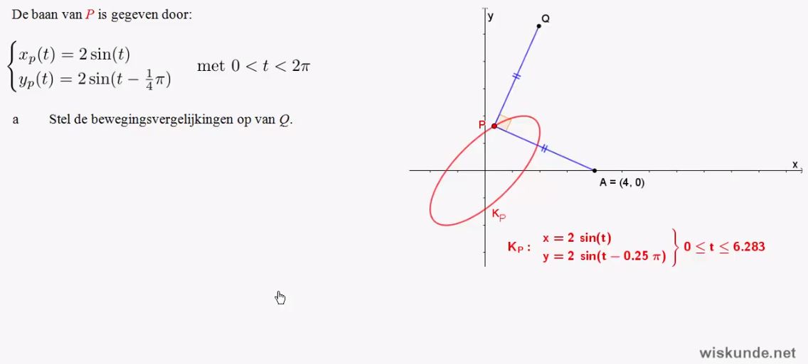 Bewegingsvergelijkingen met goniometrische formules opgave 62