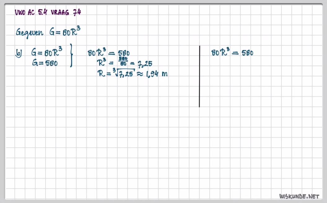 Formules met machten en wortels opgave 74